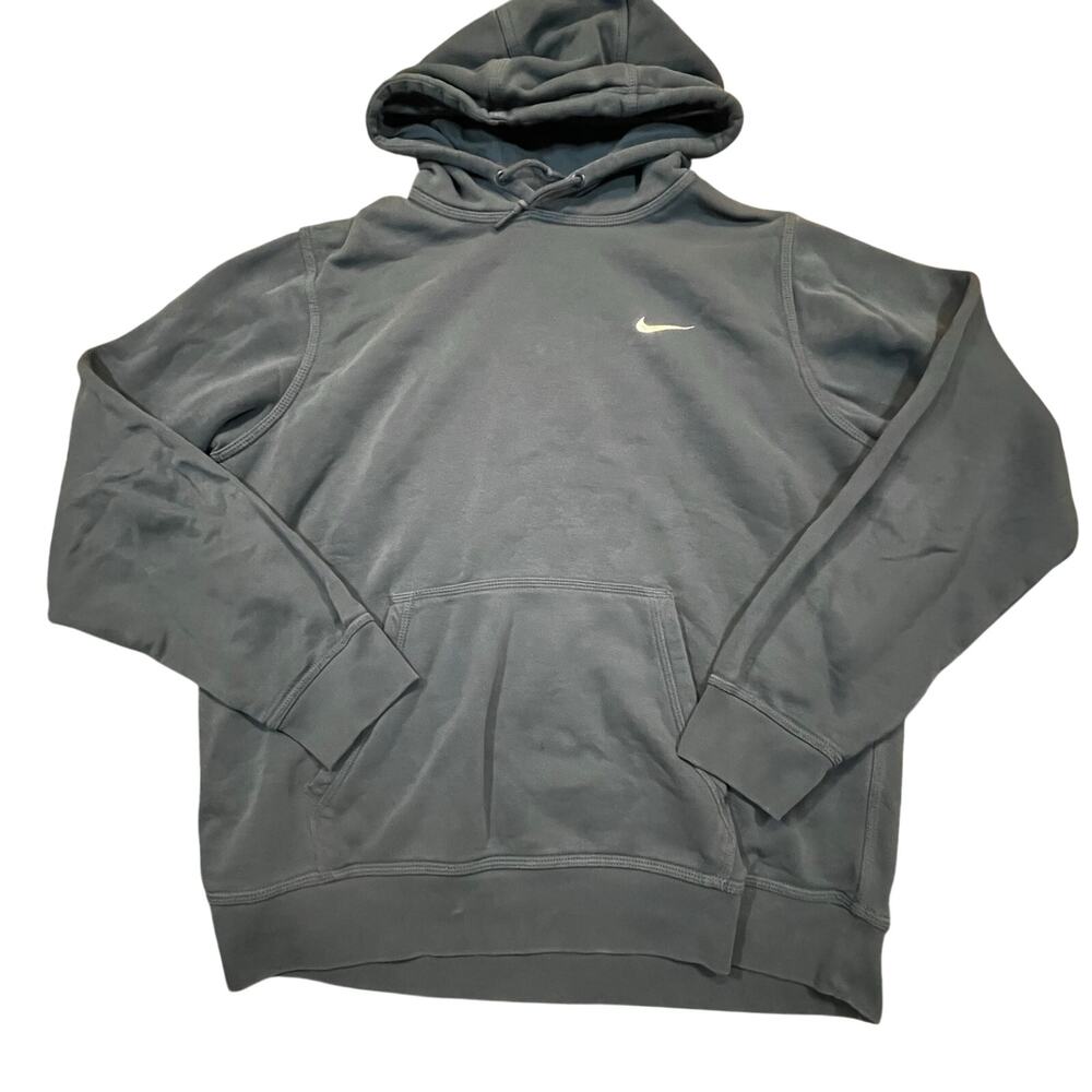 Nike Swoosh Hoodie Blue Pullover Sweatshirt‎ Men Large